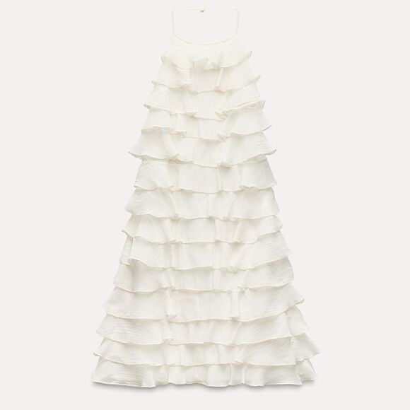 Zara ruffled halter neck dress - Picture 4 of 7